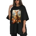 thumbnail image 4 of Plus Size Shirt for Women Black Tops for Women Short Sleeves Shirt for Women Easter T Shirt Crewneck Shirt for Women XL, 4 of 5