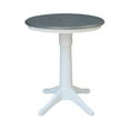 thumbnail image 4 of International Concepts 30" Round Wood Counter Height Table With 2 X-back Stools in White/Heather Gray, 4 of 4