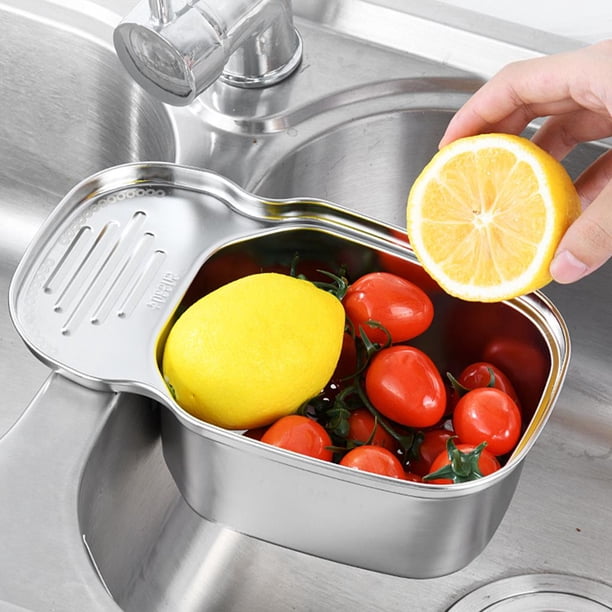 Colador de Drenaje Perfecl sobre Fregadero de Acero Inoxidable
