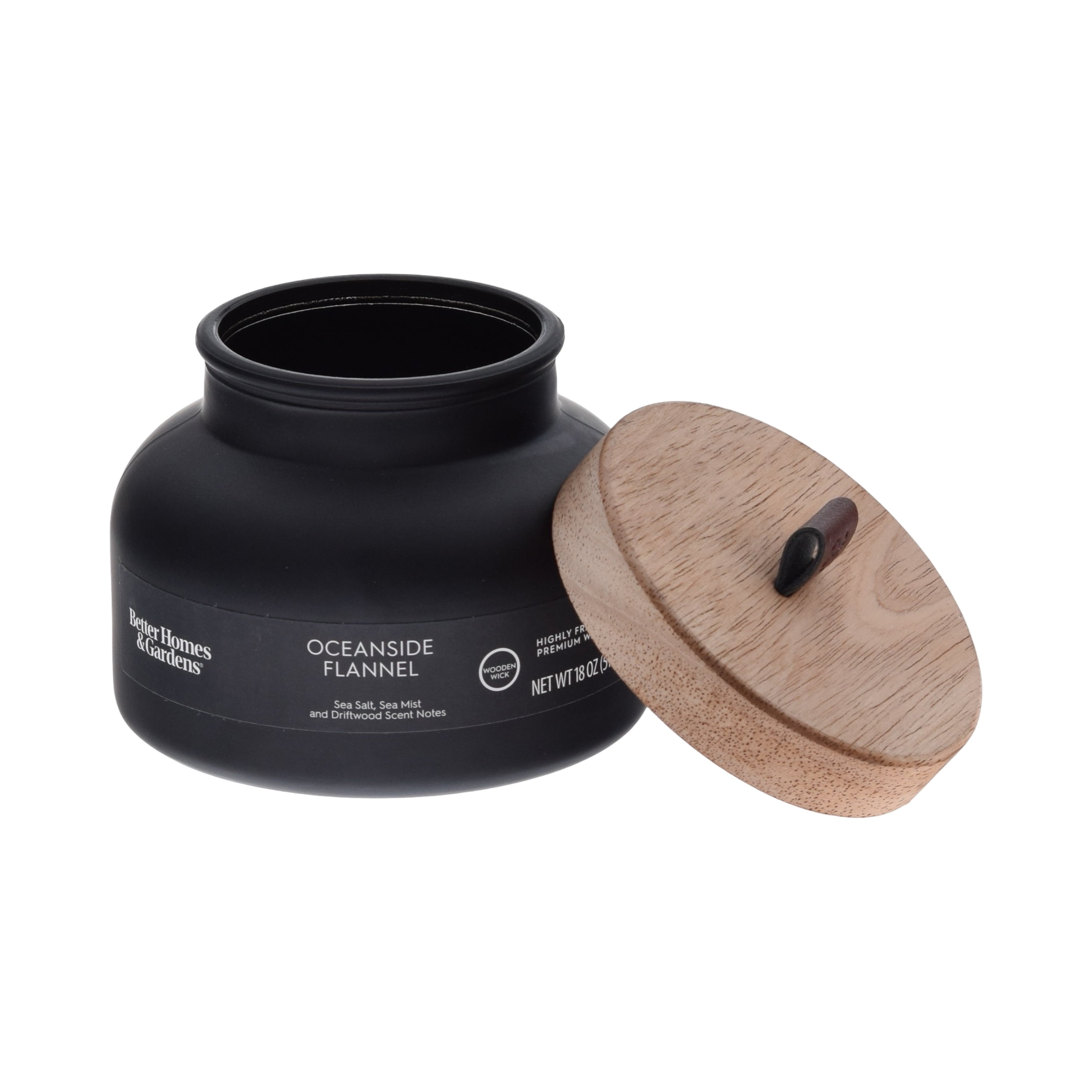 (2 pack) Better Homes and Gardens Oceanside Flannel Scented Wooden Wick Bell Jar Candle 18oz.