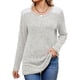 thumbnail image 1 of Camisas de Larga y Cuello Redondo para Mujer, Corte Holgado, Estilo Túnica Informal Elegante, Suéter, Ropa de Otoño e Invierno Gris XXL, 1 of 10