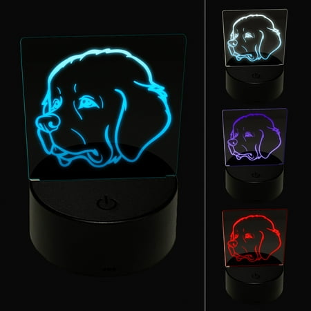 

Newfoundland Dog Head LED Night Light Sign 3D Illusion Desk Nightstand Lamp