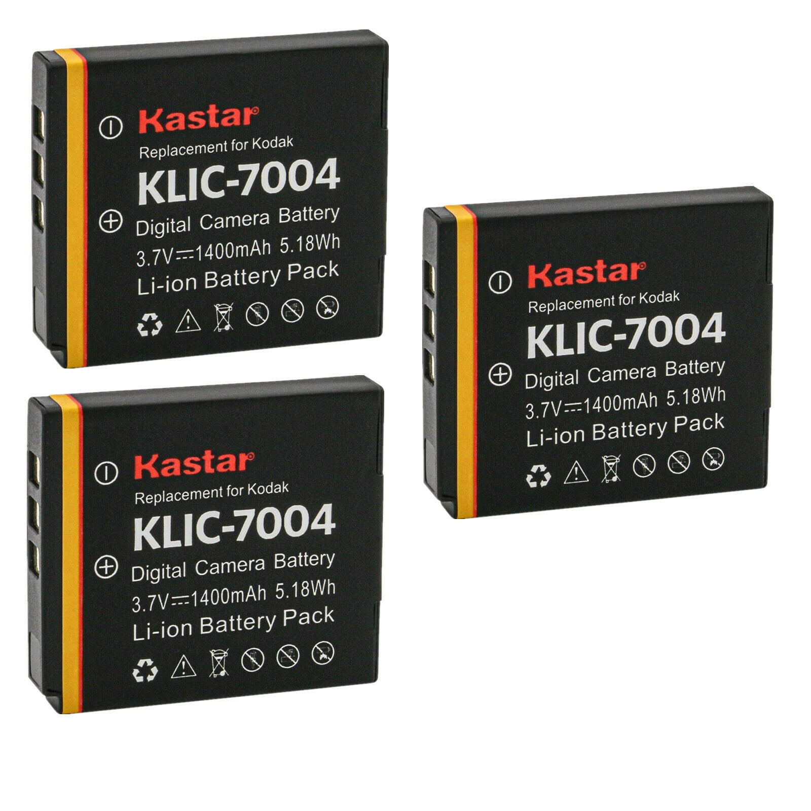 Kastar 3Pack Battery Replacement for Kodak KLIC7004 K7004 Battery