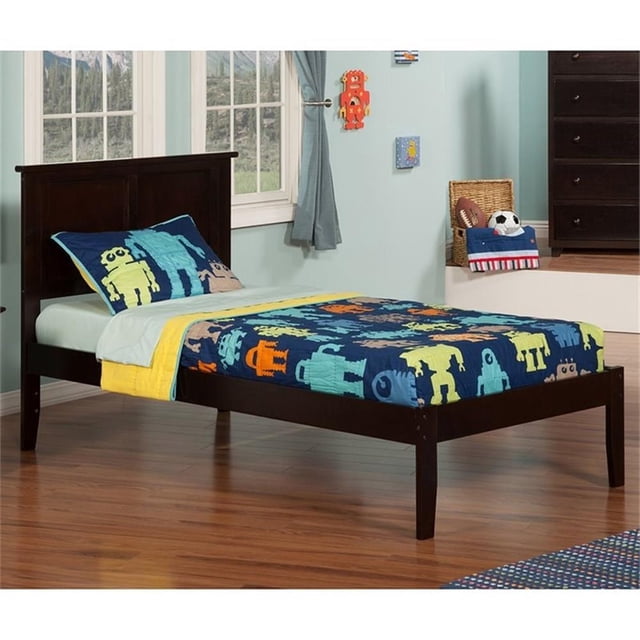 Madison Lit Plateforme en Bois Massif Simple TG, Couleur Espresso
