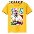 thumbnail image 2 of Camiseta deportiva de algodón amarilla de manga corta de verano para niños y niñas con estampado de avatar de Mbappé, 2 of 5