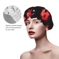 thumbnail image 4 of Easygdp Beautiful Red Ladybug Shower Caps for Women, Double Waterproof Layers Shower Cap, Quick Drying Bath Hair Cap Reusable, 4 of 9