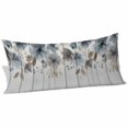 thumbnail image 2 of Blue Brown Spring Floral Body Pillow Covers 20"x60", Watercolor Botanical Vintage Soft Brushed Microfiber Breathable Throw Pillow Covers, Pillowcase with Zipper for Couch Sofa Bedroom Living Room, 2 of 9
