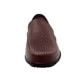 thumbnail image 3 of Go Tour Men's Premium Genuine Hand-made Leather Casual Slip on Loafers Breathable Driving Shoes Fashion Slipper B Dark Brown Punched 9.5/44, 3 of 9