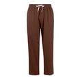 thumbnail image 7 of Dwelliawo Men's Cotton Sweatpants Casual Lounge Straight Leg Sweatpants Open Bottom Drawstring Waist Yoga Running Pant with Pockets Clearance Brown XL, 7 of 7