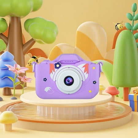 Image of COFEST Children s Animated Mini Digital Camera with Dual Lenses HD Video Lightweight for Educational Fun & Creative Play Purple