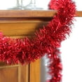 thumbnail image 2 of Northlight 50' x 2.5" Unlit Shiny Red 8-Ply Foil Tinsel Christmas Garland, 2 of 3
