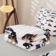 thumbnail image 6 of Manfei Police Car Zipper Twin Comforter Sets with Fitted Sheet and 2 Pillowcases,Cute Dogs Print Zipper Bedding Set,White,Light Gray Reversible,4pcs, 6 of 8