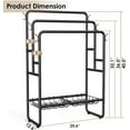 thumbnail image 3 of 40" Tall Standing Towel Racks, 3 Tier Towel Stand Blanket Rack with 2 Removable Storage Baskets & 6 Hooks, Indoor Outdoor Freestanding Towel Racks for Bathroom Bedroom Organizer, 3 of 15