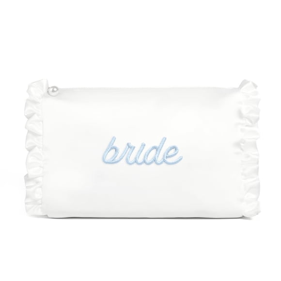 Bolsa de cosméticos xo, Fetti White Satin Bride para despedida de soltera