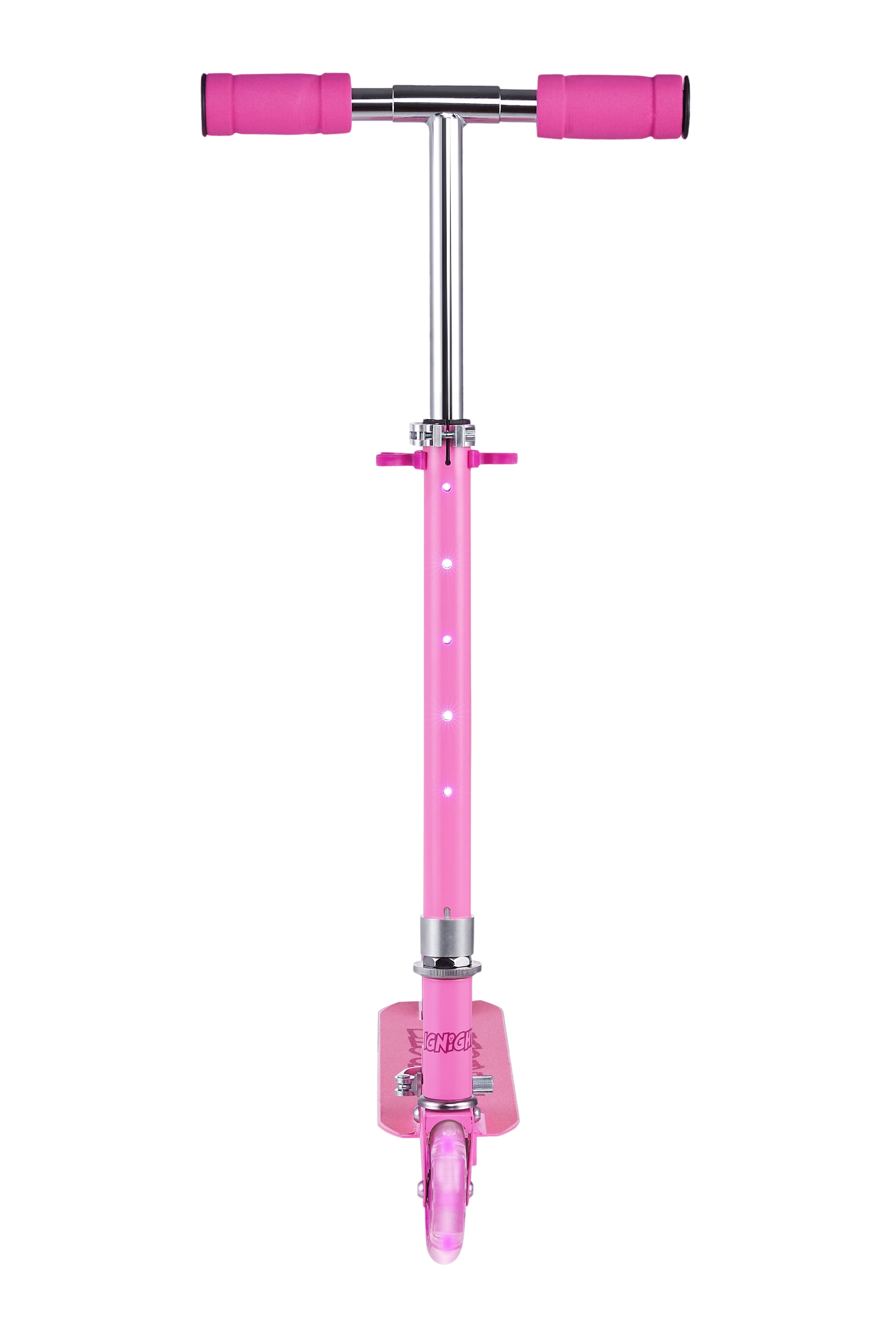 Ignite 2 Wheel Pink Kick Scooter with Light-up Wheels and T-Bar, for Female Ages 5+