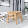 thumbnail image 2 of eHemco Solid Hardwood Wooden Step Stool for Adults and Kids, 12.25 Inches Height, Natural, 2 of 5