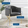 thumbnail image 5 of Tufted Side Dining Chair, Velvet, Metal Steel, Dark Grey Gray, Modern Contemporary Urban Design, Kitchen Room Cafe Bistro Restaurant Hospitality, 5 of 9