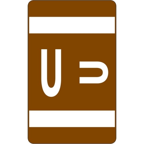 Smead AlphaZ ACCS Color-Coded Labels 'U' - 1' x 1.63' Length - Dark Brown - 10 / Sheet - 100 / Pack