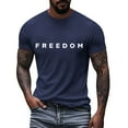 thumbnail image 3 of Freedom Printed Casual T-Shirt for Man Women, Navy, L, 3 of 5