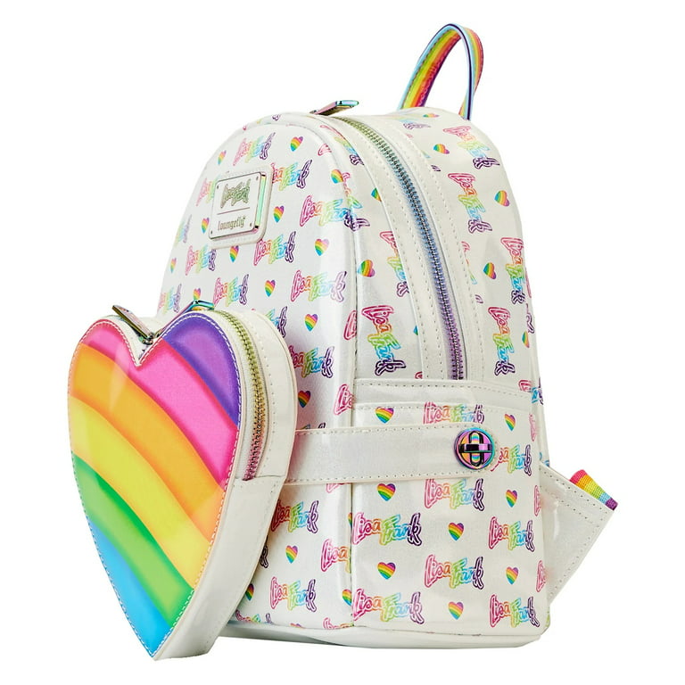 Loungefly Lisa Frank Logo Heart Detachable Rainbow Bag Mini Backpack –  Replay Toys LLC