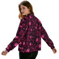 thumbnail image 3 of DISNIMO Valentine's Day Sweatshirts for Women Skull Rose Printed Outerwear Jacket Zip Up Coat Lightweight Sweatshirts with Pockets, 2XL, 3 of 7
