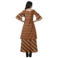 thumbnail image 2 of Moomaya Printed High Low Crop Top Kurti Palazzo Set Ethnic Indian Clothing Set For Womens, 2 of 9