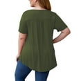thumbnail image 3 of Traleubie Women Plus Size Short Sleeve Tops Casual Lace Pleated Tunic Tops m-4x, 3 of 4