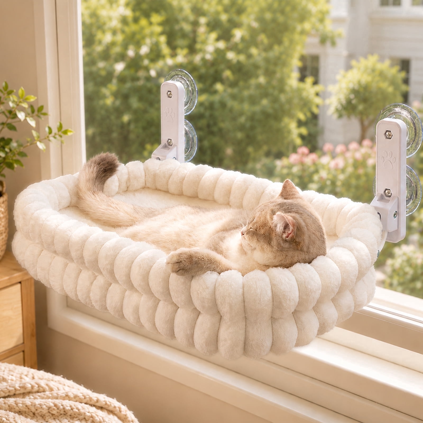 CheerPals Window Cat Bed with Suction Cups, White photo 7