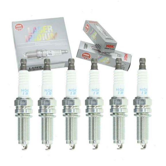 6 pc NGK Laser Iridium Spark Plugs compatible with Jeep Grand Cherokee 3.6L V6 2016-2020
