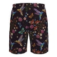 thumbnail image 6 of Kdxio Humming Bird And Tropical Flowers Pattern Mens Casual Shorts - Drawstring Summer Beach Sports Shorts for Men, 6 of 9