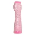 thumbnail image 2 of Party Punk Mesh Gloves Half Finger Diamond Pattern Stretch Color Handwear, 2 of 3