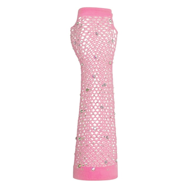 Gants Sans Doigts pour Femmes, Gants Courts en Maille Fête Punk Demi-Doigts en Maille Extensible Gants Diamant Couleur, Accessoires de Mode Automne Hiver
