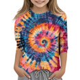thumbnail image 2 of Taybagh Girls Shirts Size 10-12 Crew Neck 3/4 Sleeves Shirts for Youth Girls Vibrant Ombre Kids Clothes Soft Tees, 2 of 5