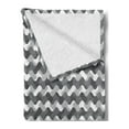 thumbnail image 2 of Grey Soft Flannel Fleece Throw Blanket, Minimalist Gradient Wavy Flat Lines Various Color Influences Retro Print, Cozy Plush for Indoor and Outdoor Use, 60" x 80", Charcoal Grey, by Ambesonne, 2 of 5