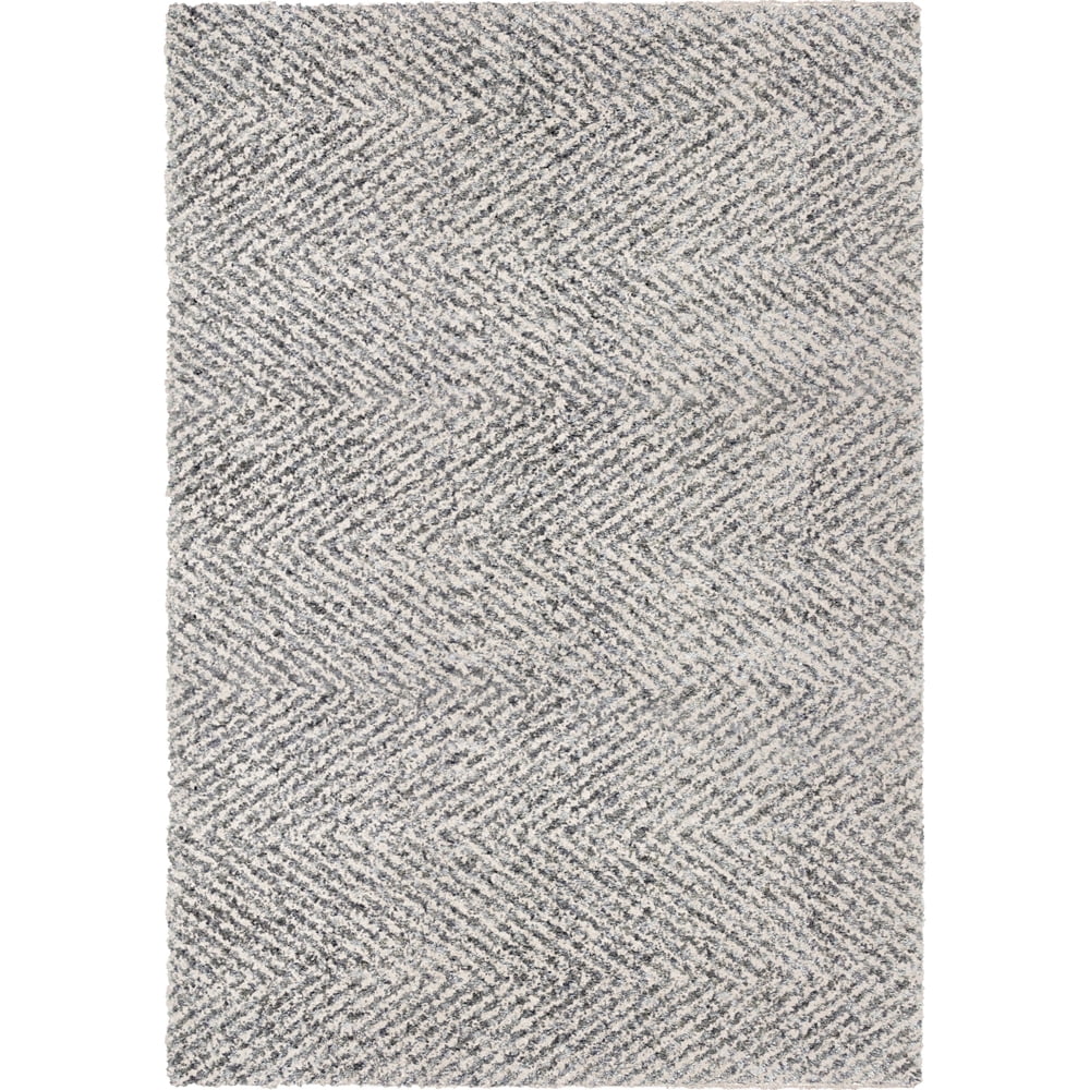 Orian Cotton Tail Area Rugs JA07 Shag & Flokati Grey Waves Jagged