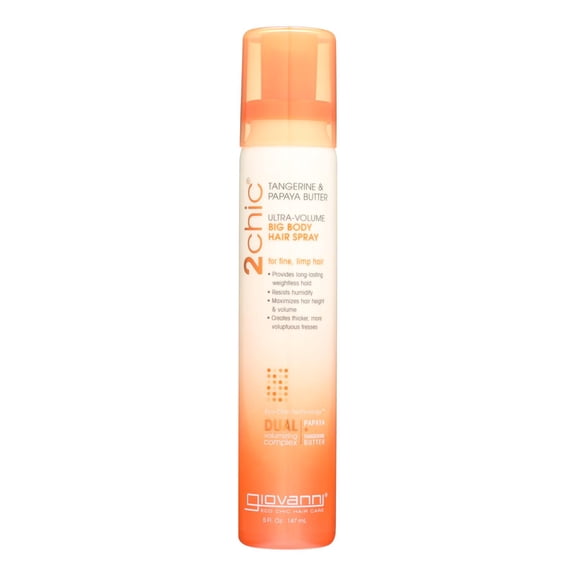 Giovanni 2Chic Tangerine & Papaya Butter Ultra-Volume Big Body Hair Spray 5 oz