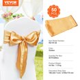 thumbnail image 6 of VEVOR Stretch Spandex Chair Sashes Bows, Chair Slipcover and Stretch Chair Sash, Elastic Chair Bands, Fitting Wedding, Holiday, Banquet, Party, Celebration Chair Decoration (50 PCS Gold), 6 of 10