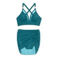 thumbnail image 4 of Women's Bikini Set Mesh Tie Back Two Piece Fashion Sexy Swimsuit with Removable Bra Pads No Underwire for Beach Vacation,Dark Green,XL, 4 of 6