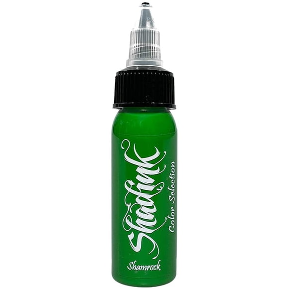 Shadink Encre de Tatouage Verte Shamrock pour Portrait en Couleur, Style Noir et Gris