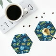 thumbnail image 5 of Honeii Dump Truck Print Leather Coaster Set of 6, Ideal for Safeguarding Your Furniture from Drinks Spills and Effortless Cleanup,Hexagon, 5 of 7