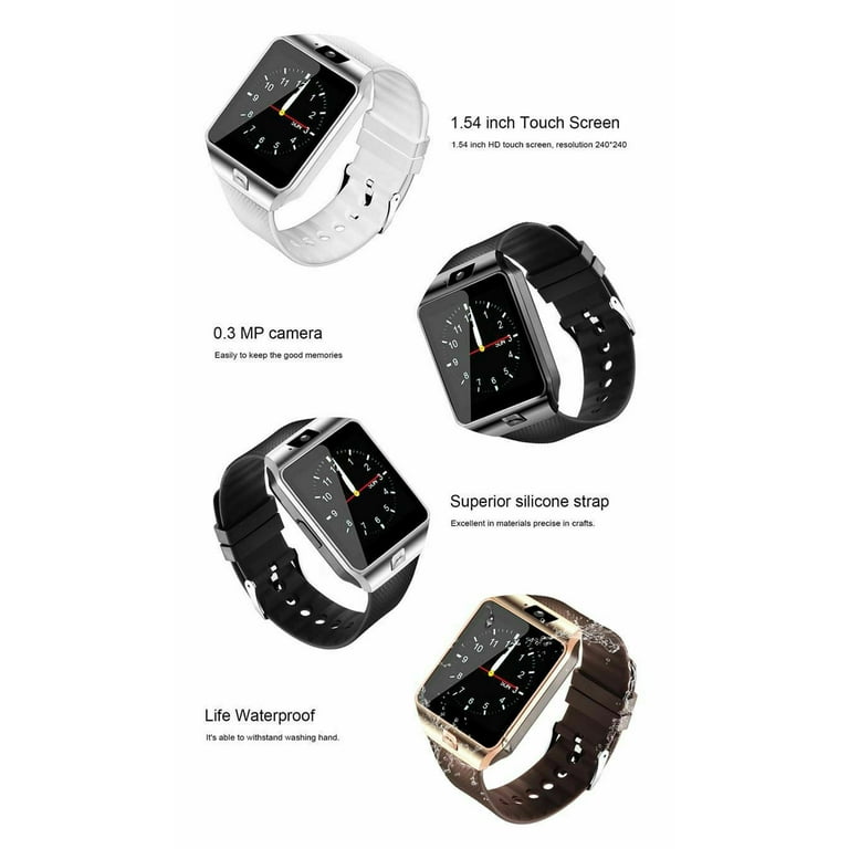 Bluetooth Smart Watch w/ Camera SIM Card TF/SD Card Slot Smartwatch Phone  for iPhone iOS Android Samsung 