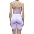 thumbnail image 4 of Daisy Del Sol Women's Crop Cami High Waisted Long Biker Shorts Yoga Athleisure Loungewear Co Ord Two Piece Matching Set, 4 of 5