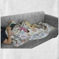 thumbnail image 6 of Birthday Soft Flannel Fleece Throw Blanket, Baby Cow Animal and Colorful Balloons on Abstract Polka Dot Backdrop Print, Cozy Plush for Indoor and Outdoor Use, 70" x 90", Multicolor, by Ambesonne, 6 of 6