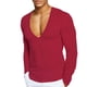 thumbnail image 1 of pstuiky hombres de manga larga, Camiseta deportiva de manga corta con cuello redondo, ajustada y de alta resistencia, de color liso para hombre Tops casuales para hombres xxxl, 1 of 6