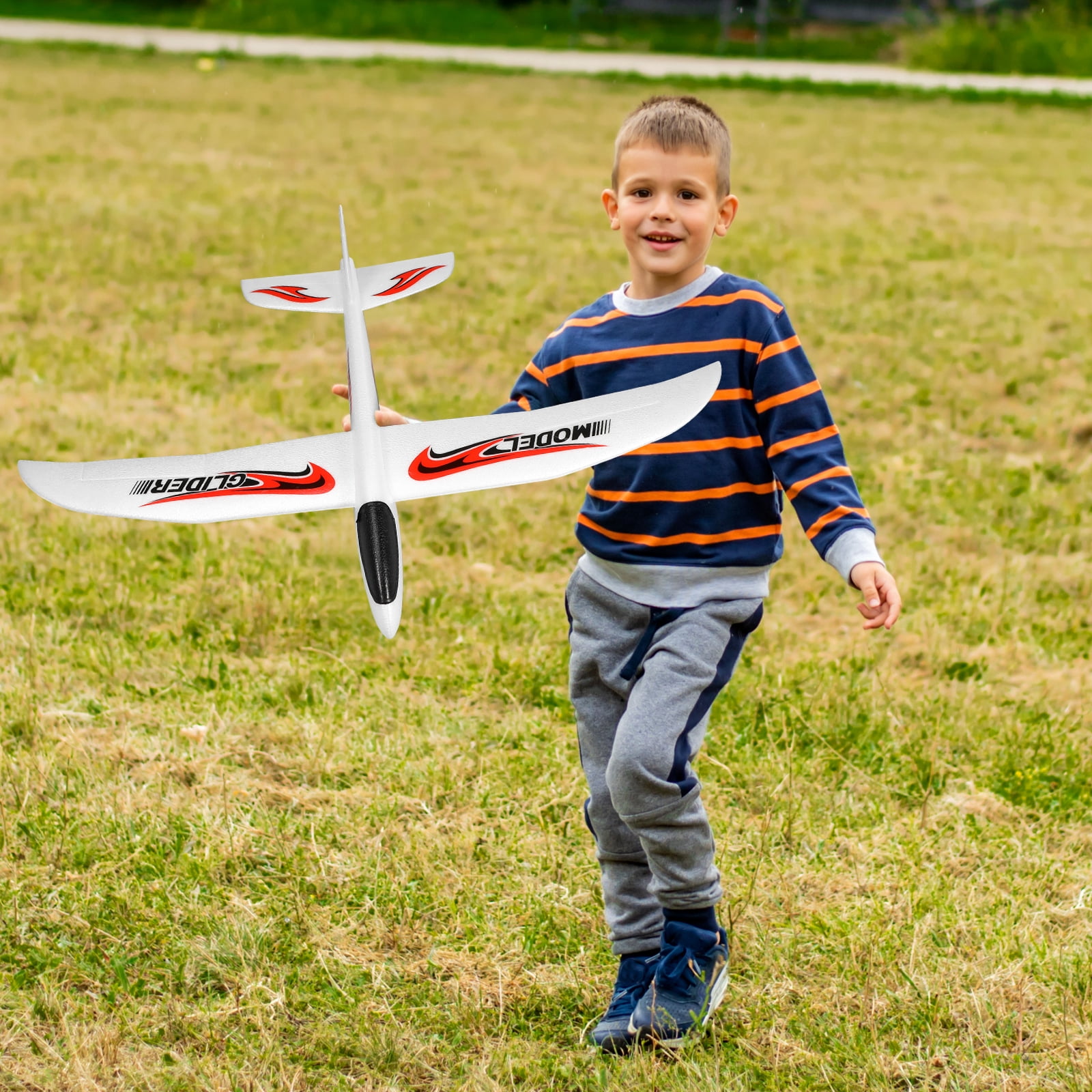 Foam Glider Airplane, 39 inch Large Throwing Glider Planes Lightweight Outdoor Flying Glider Airplane Toys,Airplane Model