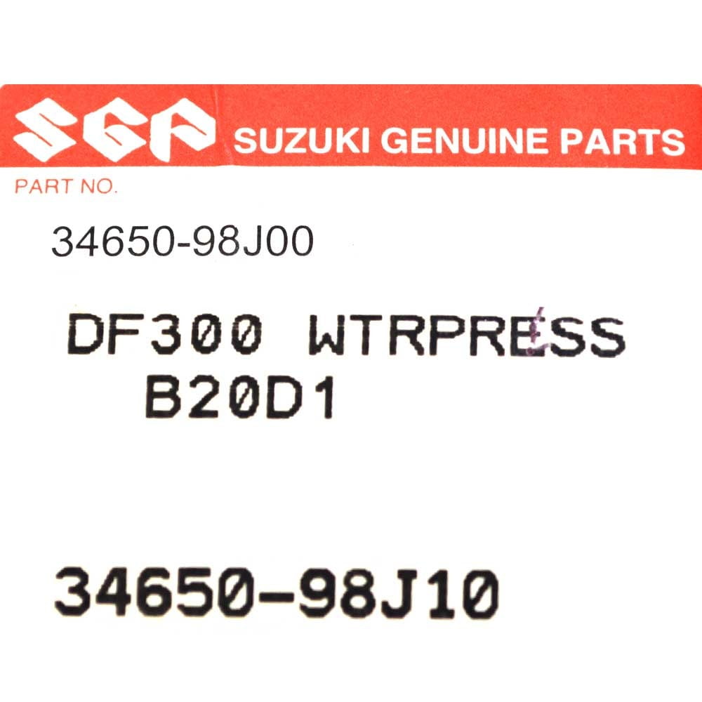Suzuki Boat Water Pressure Gauge 34650-98J10 | 2 Inch Black