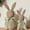Green Bow, variant on Easter Rattan Effect Resin Bunnies with Light Green Bow, 2Pcs Large & Small Easter Decorations Bunny Figurines Set, Farmhouse Spring Table Centerpiece Decor for Home  Easter Decorations