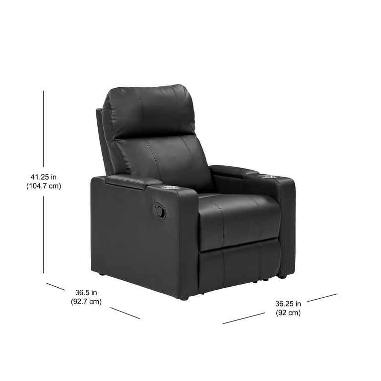 Mainstays Home Theater Recliner with USB charging ports Faux