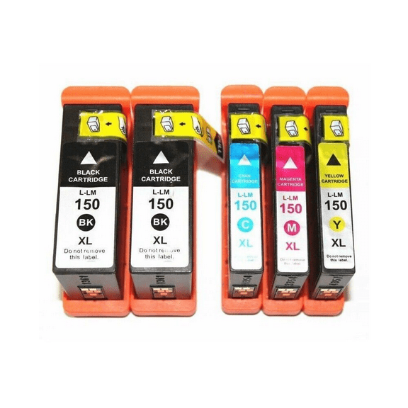 5PK High-Yield BCMY Ink Cartridge for Lexmark 150XL - Fits Lexmark Pro715 Pro915 S315 S415 S515