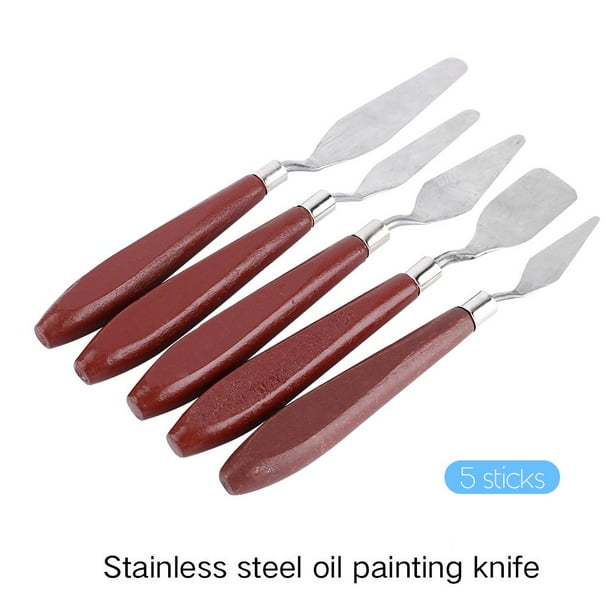 YLSHRF 5X Stainless Steel Palette Knife Scraper Spatula Pro Artist Oil